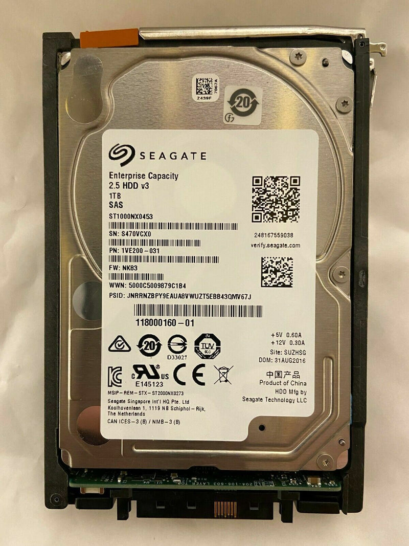 4X Disques Durs Seagate Entrperise Capacity 2.5" 12GB/S 1TB SAS  N/A   