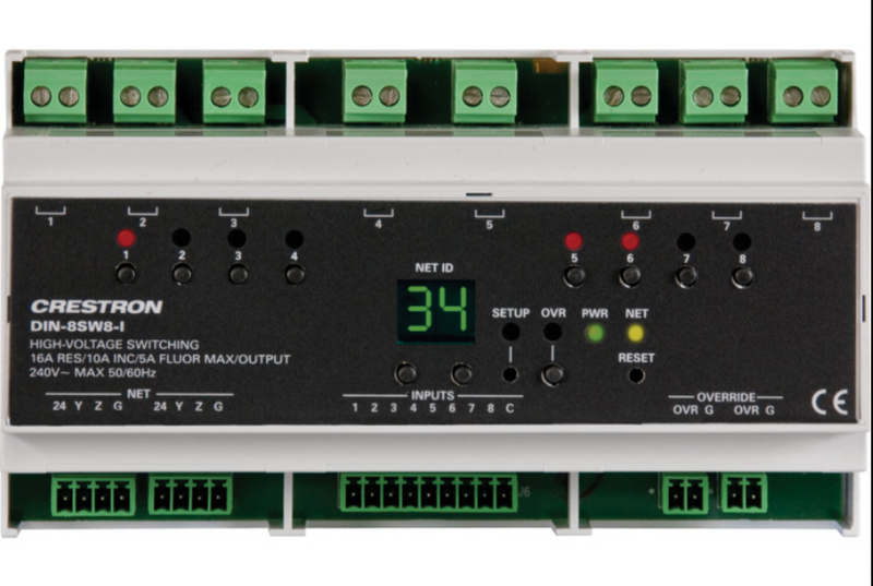 ⚡ Module Commutateur Haute Tension CRESTRON 8 Canaux DIN-8SW8-I 🏭 CRESTRON