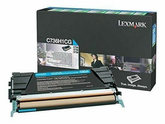 Lexmark C736H1CG Cartouche de toner pour C736, X736, X738 Cyan ORIGINAL Informatique, réseaux:Imprimantes, scanners, access.:Encre, toner, papier:Cartouches de toner Lexmark   