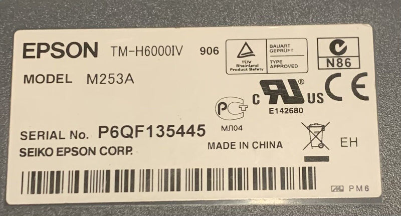 Imprimante Thermique Ticket Epson TM-H6000IV M253A USB Série TPV Chèque Caisse  Epson   